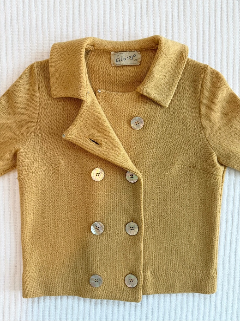 Vintage Wool Cardigan Jacket with Mother of Pearl Buttons -Knitwear by Glasgow - Picture 6 of 6